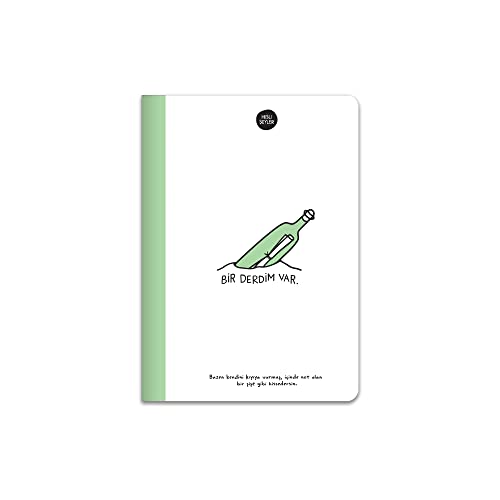 A5 80 Yaprak Renkli Sayfa Çizgili Defter, Yeşil