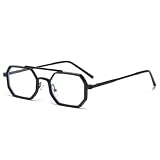 Occhiali da sole quadrati retrò a doppio ponte da uomo poligonali occhiali da sole quadrati trasparenti moda occhiali da vista con lenti sfumate oceaniche montatura in metallo, sfumatura rosa, taglia