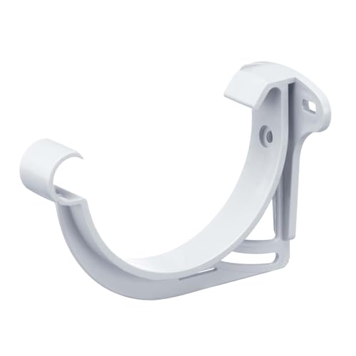 INEFA Soporte para canalón semicircular 125mm, blanco, soporte de canalón fabricado en PVC, Made in Germany