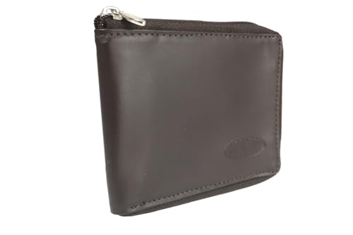 Big Skinny Men's Zipfold Leather Bi-Fold Wallet, Brown4