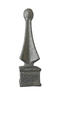 Image of Cast Iron Fence Finials, Multiple Decorative Styles & Sizes, 1 /2 inch to 1 inch Inch Square and Round Spears, Fleur de Lis Design (3 /4 inch Quad Top SQ, 10)