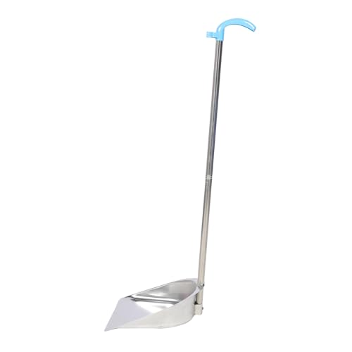 Gatuida Pala De Basura De Acero Inoxidable Recogedor De Basura con Mango para Uso Doméstico De Mano Angular para Limpieza De Plástico Color Plateado