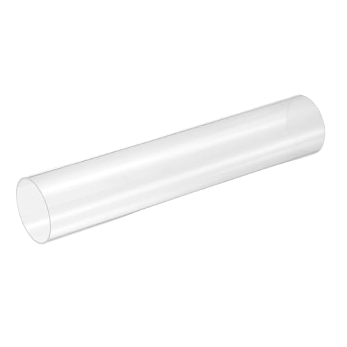 uxcell Clear Rigid Acrylic Pipe, 44mm(1.73") ID x 50mm(1.97") OD 10" Round Polycarbonate Tube Plastic Tubing for Plumbing, Lighting, Aquarium, DIY Projects