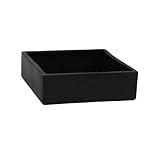 WGVI Black Square Ceramic Vase, Width 10', Height 4', Elegant Morden Short Square Pan Floral Succulent Planter Terrarium Pot Container Tabletop for Accent Home Decor 1 Piece