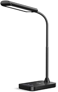 LED Desk Lamp, SYMPA Bedside Reading Lamps 5 Light Modes x 7 Brightness Levels, Desk Lamps with USB Charging Port, Memory Function, Desk Lamp Adjustable Gooseneck for Bedroom, Bedside Table & Study 7W