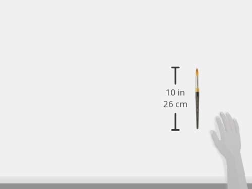 Miniatura 8 de KINGART Cepillo de artista de la serie GRANDE ROUND WASH Gold 9700-26, pelo sintético Taklon dorado, mango corto, para acuarela, acrílico y pintura