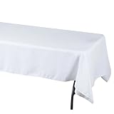 Efavormart Fire Retardant White Tablecloth 60"x102" Seamless Premium Polyester Rectangular Table Cover
