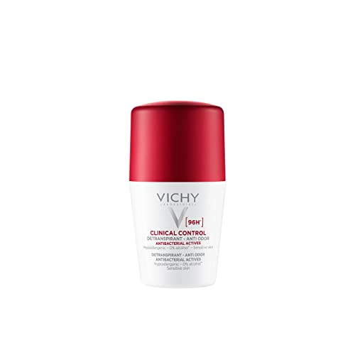 Vichy Dermo-Tolerance Deodorante Roll-on, Per Pelli Sensibili, Unisex, Antitraspirante, Antibatterico, Anti-odore, Durata Fino a 96h, Ipoallergenico, Senza Alcool, 50 ml