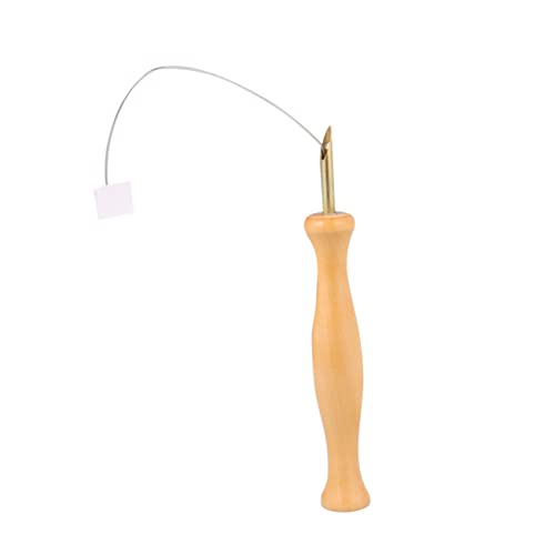 jojofuny 1Pc Durable Wooden Handle Embroidery Tool Thick Handle Needlework Pen for Easy Sewing and Crafting for Thread Embroidery Comfortable Grip and Design