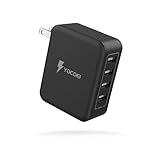 YOCOEI 40W USB急速充電器 (4ポート/折り畳み式/超コンパクト/iSonicおまかせ充電/PSE認証済み) iPhone/iPadシリーズ/Galaxy/Xperia/Android その他各機器対応 (ブラック)