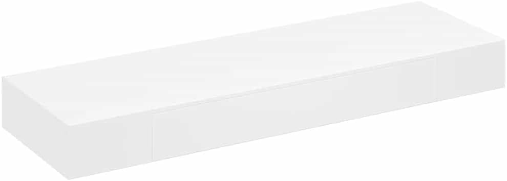 White MDF Floating Wall Shelf, 31.5 Inch Modern Display Ledge for Living Room Decor, Durable Bathroom Shelves, Easy Mount