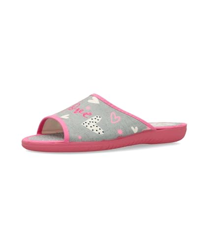 Vanessa Zapatilla De Casa Estampado Corazónes - 39, Rosa
