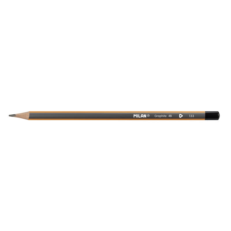 MILAN Box of 12 graphite pencils 4B triangular pencils, black and orange, 12 count (Pack of 1) - Image 2