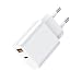 Produktbild 30W USB C Ladegerät, USB C auf Typ C Schnellladegerät Netzteil 2 Port PD 3.0 Kompatibel mit Google Pixel 7/7Pro/6/6Pro/6a/Google Pixel Watch, iPhone 15/14/13/12 Pro, Samsung Galaxy S22 Ultra/S23