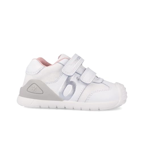 Chaussures Biomecanics fille blanc argent pour le parc et l'école