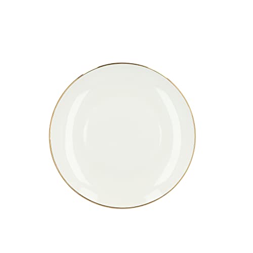 HOMLA Auro Dessertteller Porzellan 19 cm rund weiß goldrand modern...