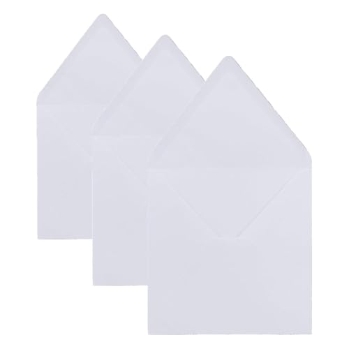 Enveloppes carrées 12.5 x 12.5 cm blanches sans fenêtre pour cartes et Noël