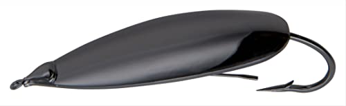 Johnson SM1/4-BLK Silver Minnow Weedless Spoon, Black, 2 Inch
