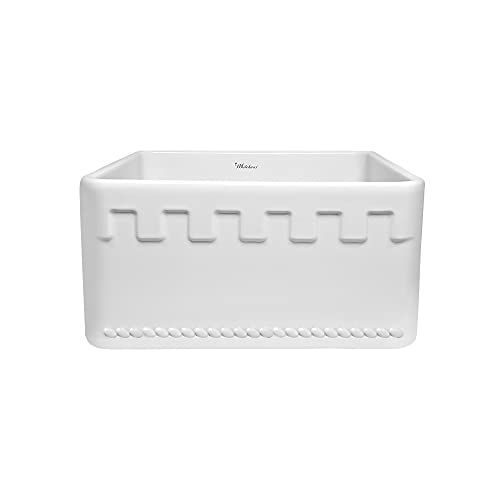 Whitehaus Collection Whflatn2018-White Reversible Kitchen Fireclay Sink, White #TOP4