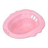 TISHITA Toilet Sitzbadbecken Sitzbad Becken Sitzbad Wanne Toilette Dampf Sitz mit Anti überlauf Drainagefunktion Aus Langlebigem PP Material für Erwachsene Un, Rosa
