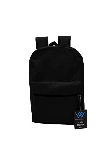 12 Pack Backpack, Bulk 17 inch Lightweight Outdoor Travel Gym Corporate Events Bag (Black)4