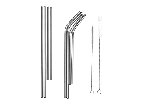 Westinghouse - Pajitas de acero inoxidable, 10 unidades, 8 pajitas, 2 cepillos de limpieza, acero inoxidable, reutilizables, ecológicas, diseño elegante, aptas para lavavajillas