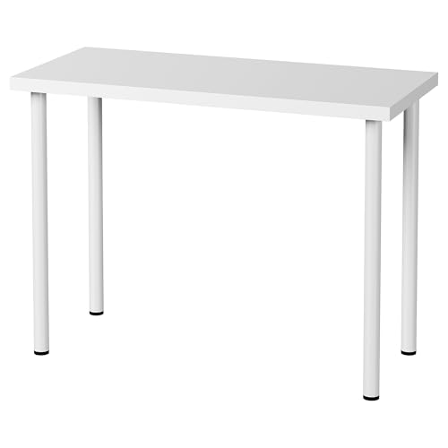 Table blanche bureau 100x45 petit espace meuble informatique ProTuning ADILS LINNMON
