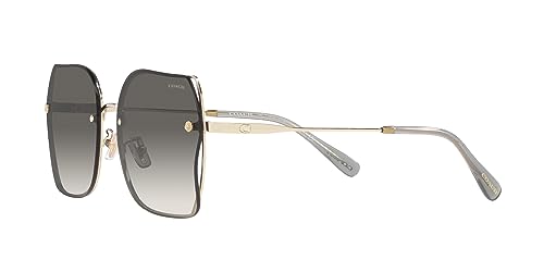 Coach HC7150D Sunglasses, Shiny Light Gold/Black Grey Sand Gradient, 60 mm3