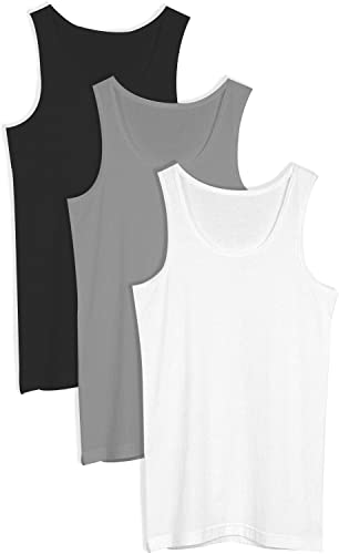 Tank Tops for Men 3-Pack Ribbed Compression Undershirt Men's A Shirts Muscle Tanks t Shirt2