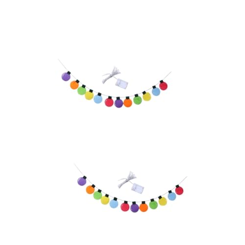 Totority 2 Peças De Luz De Corda Para Bebê Cores Lâmpada Seis Banner LED Decorações De Casamento De