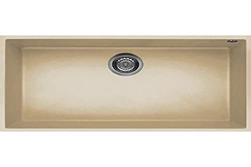 ELLECI LKQ13095BSO QUADRA 130 BSO Évier de Cuisine encastré en KERATEK, Champagne