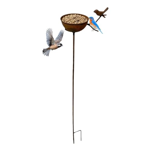 Cuenco de agua para aves de pie vintage, accesorio metálico antióxido de patio 2