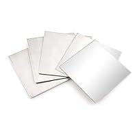 304 Edelstahlblech, Metallblech zum Basteln, gebürstete Oberfläche, flache Bleche aus Metall für Küche, DIY Handwerk – 5 Stück 100 x 100 mm dick: 0,2 mm