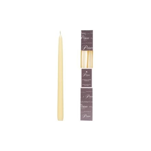 Price's Handmade 25cm Ivory Venetian Dinner Candles (Pair) Cover