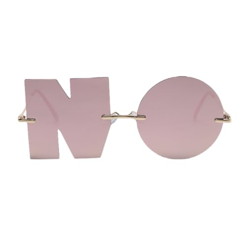 Image of ENTHYI Letter NO Party Rimless Irregular Design Sunglasses For Men /Women UV400 Streetwear Eyewears