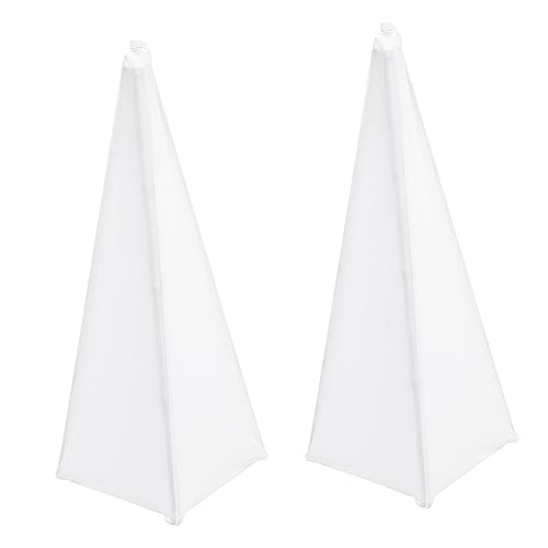 Hoement 2個ポリエステル製スピーカーホルダーカバー スピーカースタンド用 両面カバー 耐久性のある 再利用可能な ステージツール