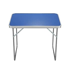 Unibos Camping Table Portable Picnic Table Aluminium Folding Table Indoor Outdoor Table Heavy Duty Garden Trestle Set for BBQ Picnic Party, Load Capacity 15KG (Blue)