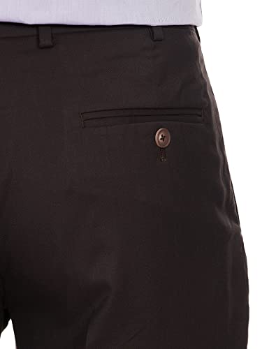 Image of Park Avenue Men's Poly Viscose Blend Solid Pattern Smart Fit Flat Front Formal Trouser