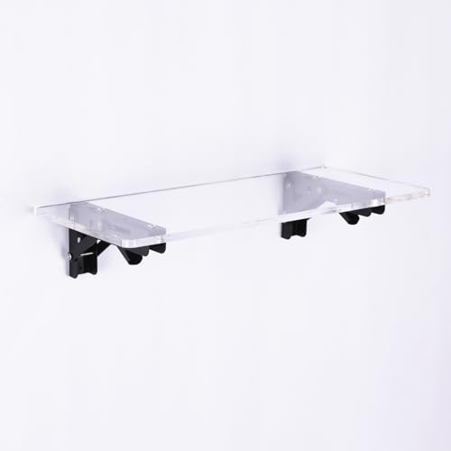 EMCOMS Foldable Floating Shelves for Wall,16" L x 7" W Wall Shelves for Decor Storage