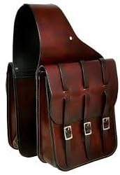 Premium Western Leather Saddle Bag for Horse Carrier Equestrian Western Horse Saddle Bag Size- Medium. Model-N0-99