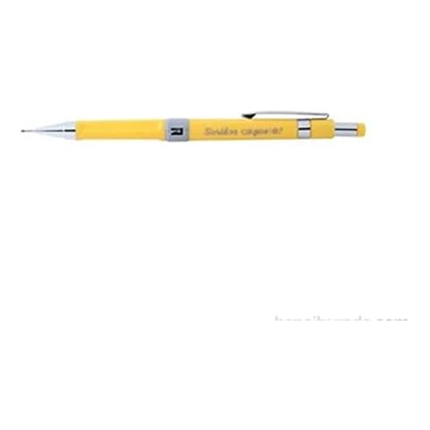 Druckbleistift integrierter Radiergummi mit Schutzkappe nachfüllbar 0,7 mm Feinminenstift in Gelb Model. Calypso Cover