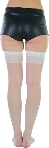 Image of ToBeInStyle Women's Sheer Banded Thigh High Socking w /Opaque Band