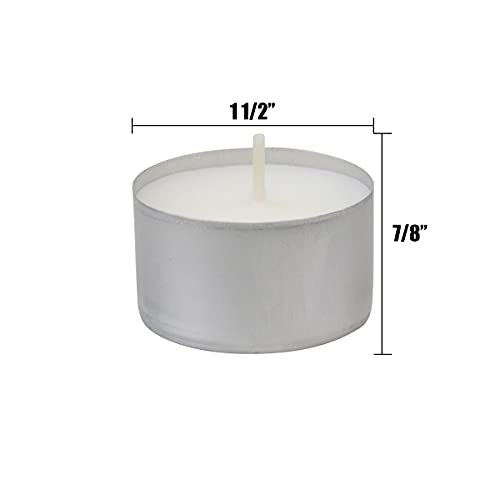 Stonebriar DTL-100-8 Long Burning Tealight Candles, 8 Hours, White, Unscented, 100 Pack
