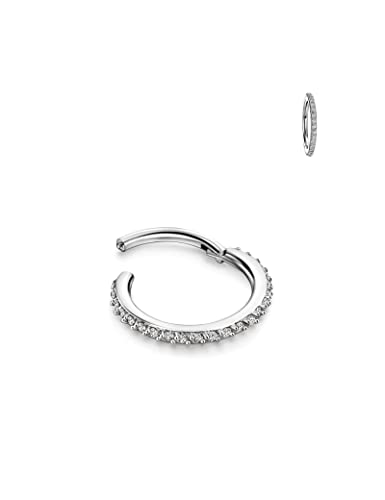 Fansing Small Tragus Hoops 16G Nose Rings Hoops 6Mm Cartilage Earrings Hoop For Women 16 Gauge Pave Set Cubic Zirconia Tragus Daith Helix Lobe Rook Ear Piercing Jewelry #TOP6