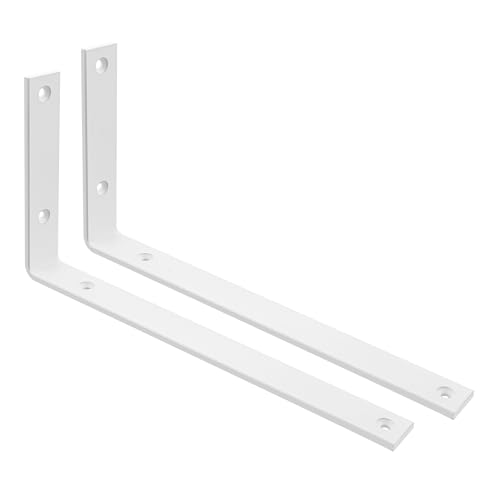 SAYAYO Escuadras para Estanterias de Alta Resistencia 250mm Escuadras Metalicas Soporte de Estantería de Pared Blanco 2 Piezas Soportes para Estanterías Flotantes Invisibles Capacidad de Carga 50 KG