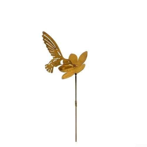 Piquet de jardin, 1 lot de colibri et de fleur, décoration d'extérieur en fer forgé, résistant aux intempéries, décoration artistique pour terrasse,...