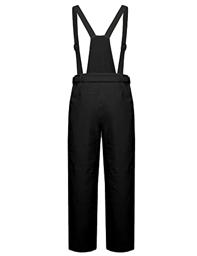 Mapamyumco Men's Snow Insulated Ski Bib Pants, Waterproof Windproof Snowboard Hiking Pants With Detachable Suspenders Black L #TOP1