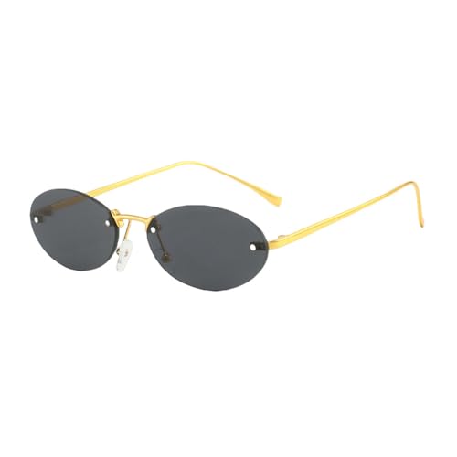 Lunettes de soleil rétro ovales en métal avec verres miroir UV400 pour femme et homme