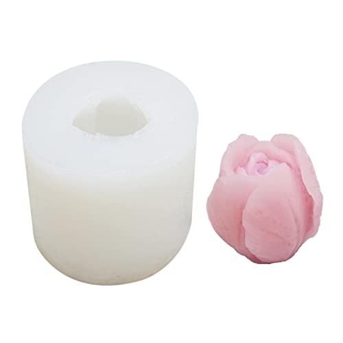Adawd Moldes de silicona en flor – Molde de flor de tulipe, molde para hornear fondant caramelos de chocolate, molde de fabricación de velas de silicona para bricolaje