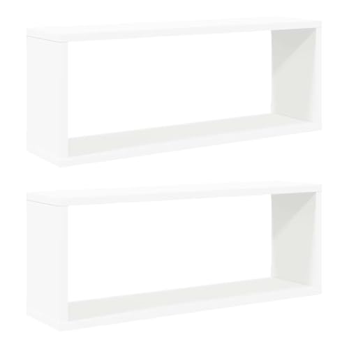 Étagères murales cube pour optimiser vos murs encombrés lot de 2 cubes blancs 60 cm